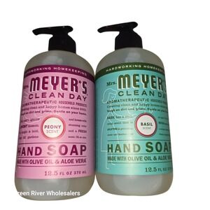Mrs. Meyer's Clean Day Hand Soap Basil Peony Aromatherapeutic‎ Olive Oil 12.5oz